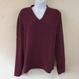 VTG Vintage Prana Burgundy Vneck Thin Sweater